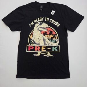 Pre-K Dinosaur T-Rex Graphic T Shirt Black Small Gildan‎ Back to School